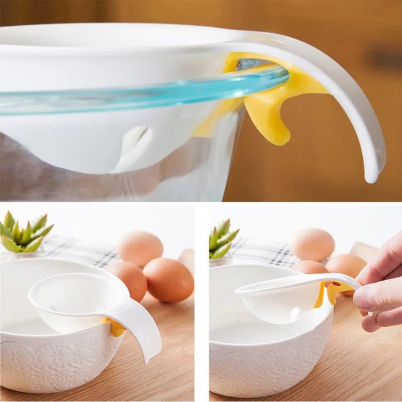 1PC Food Grade Plastic Egg White Separator with Silicone Buckle Eco-Friendly Manual Egg Liquid Filter for Kitchen