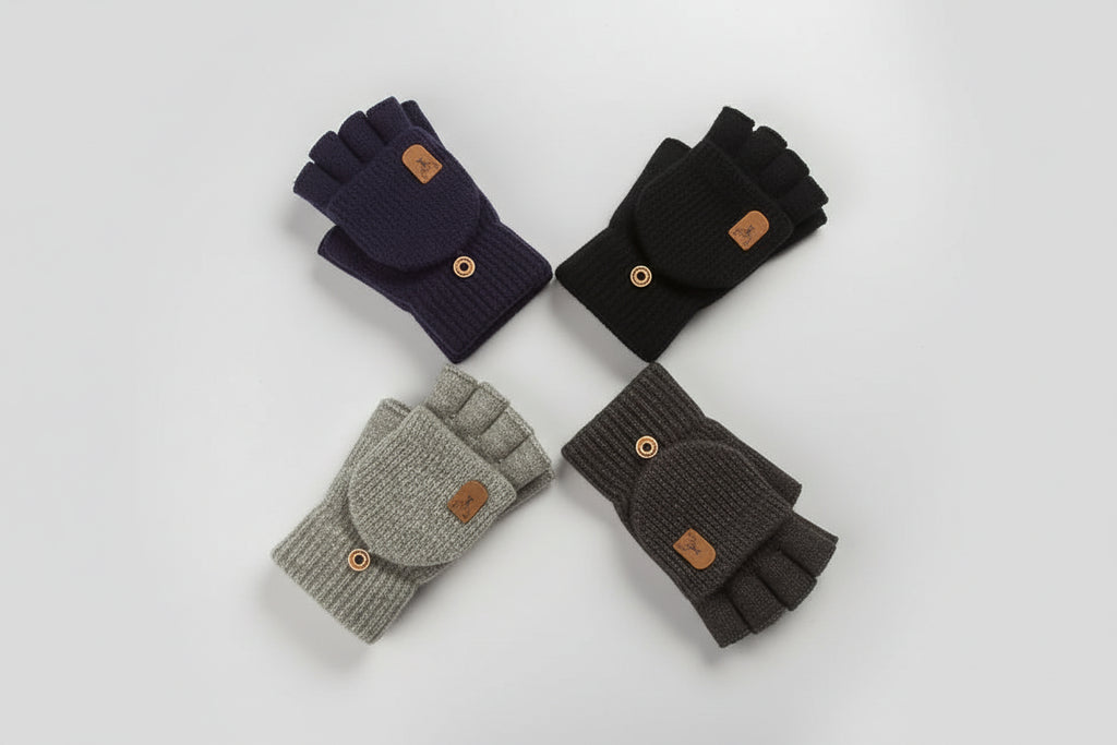 Unisex Knitted Fingerless Gloves - Winter Hand Warmers