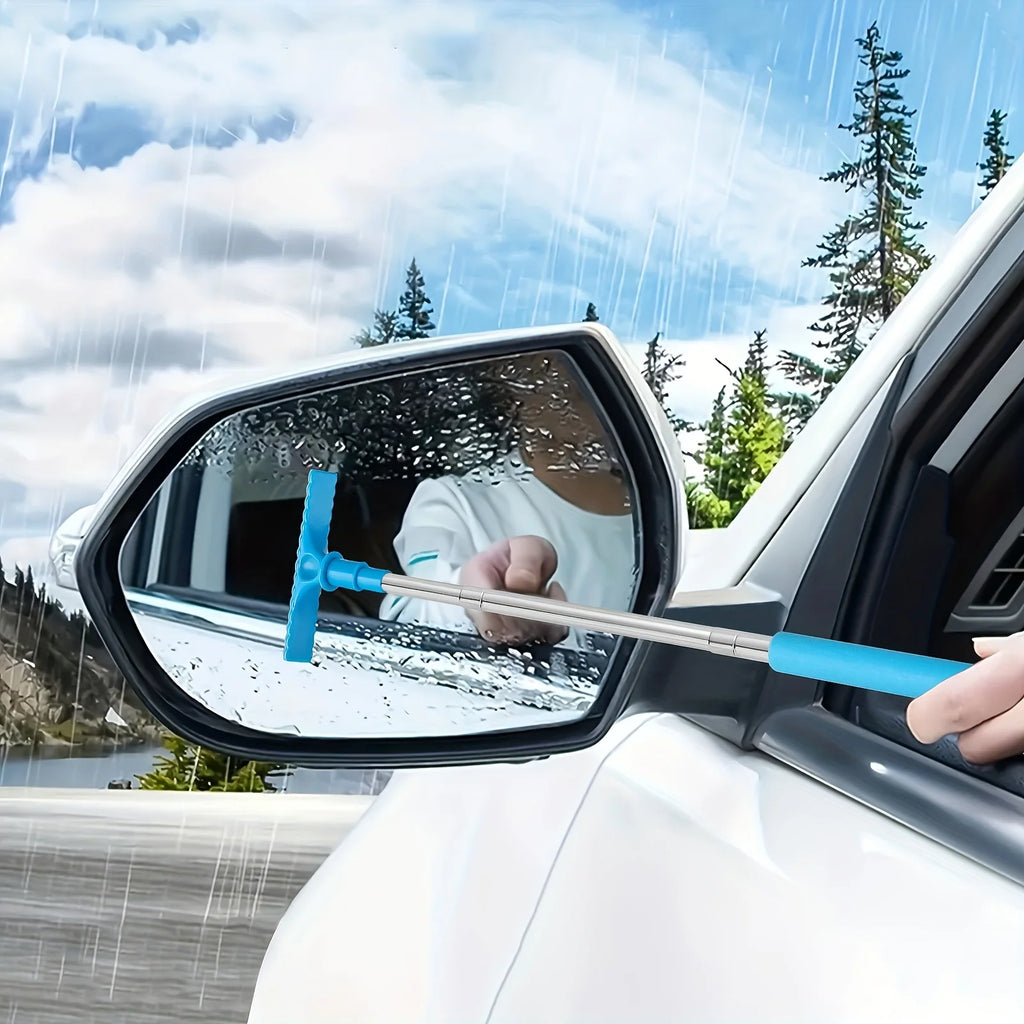 Portable Car Window Scraper with Sponge & Extendable Brush