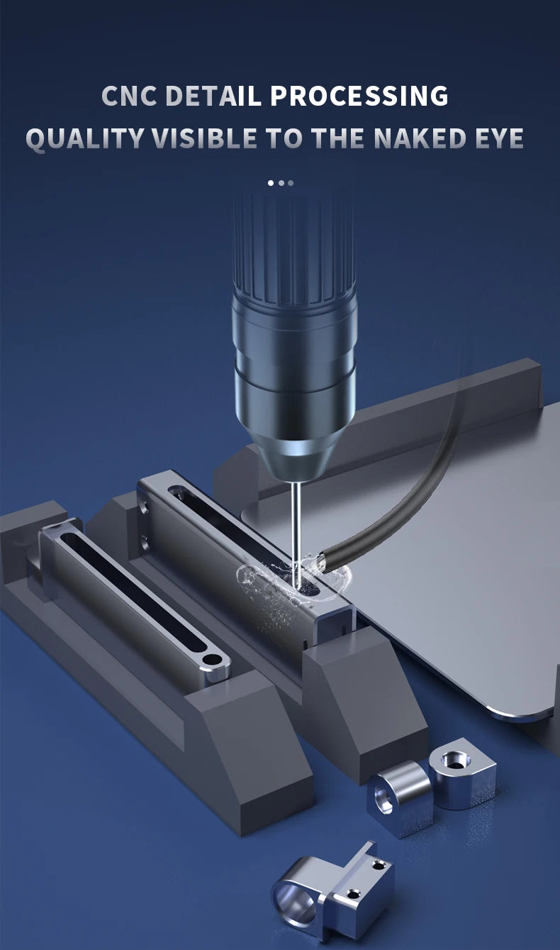 Aluminum Tablet Stand - 360° Rotating Adjustable Desk Holder for iPad & Tablets (4-14 Inch)