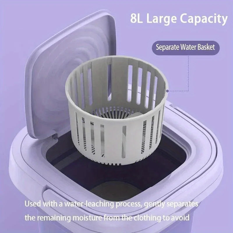 Portable Mini Washing Machine - Foldable Compact Washer for Small Loads