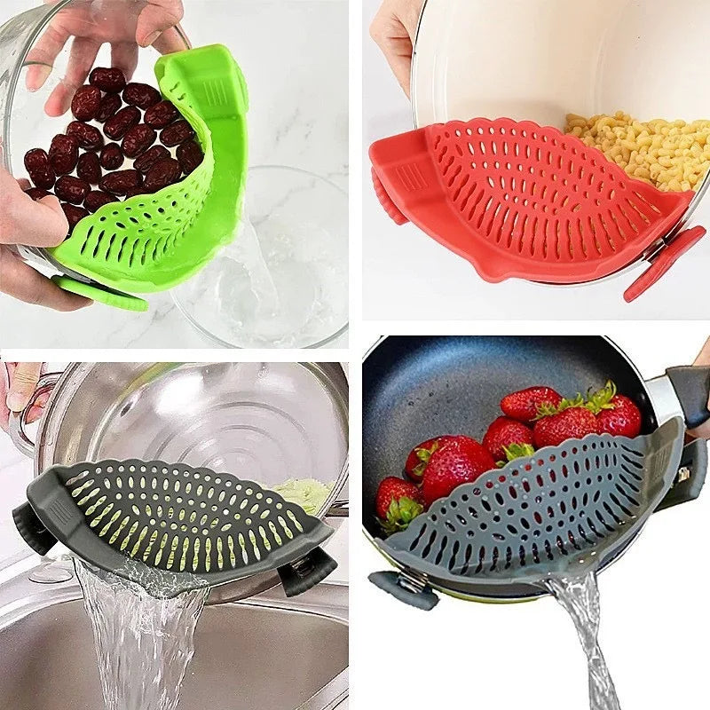 Silicone Pot Strainer - Clip-On Kitchen Colander (2 pcs)