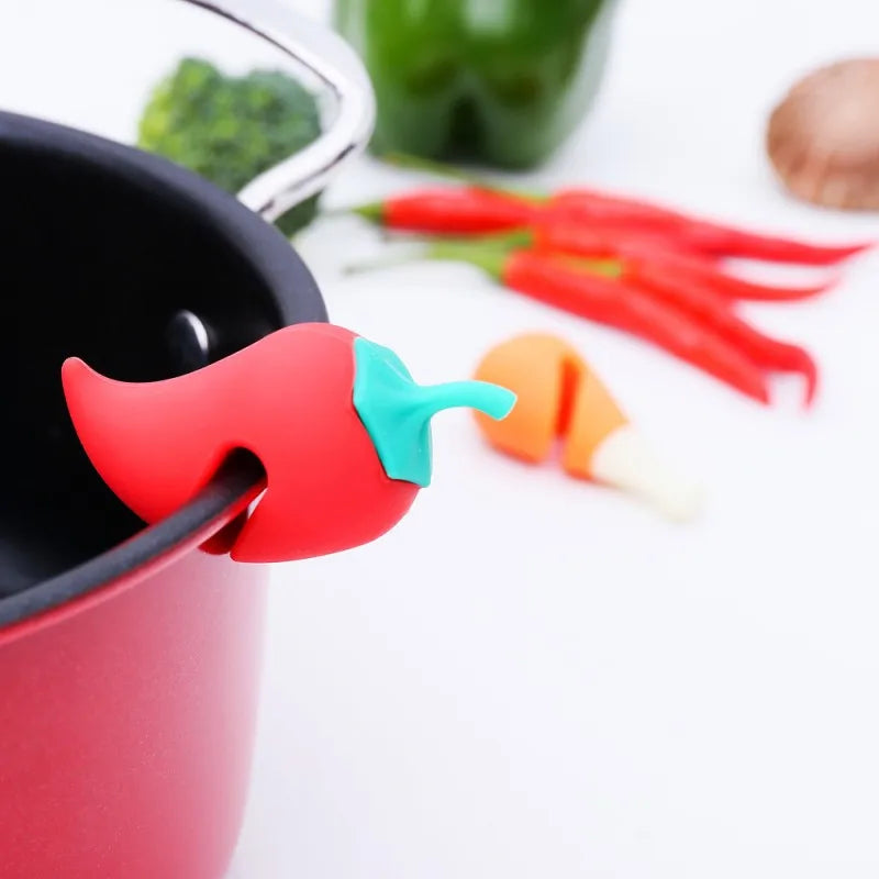Silicone Pot Lid Holders - Heat-Resistant Anti-Spill Rack (2-Pack)