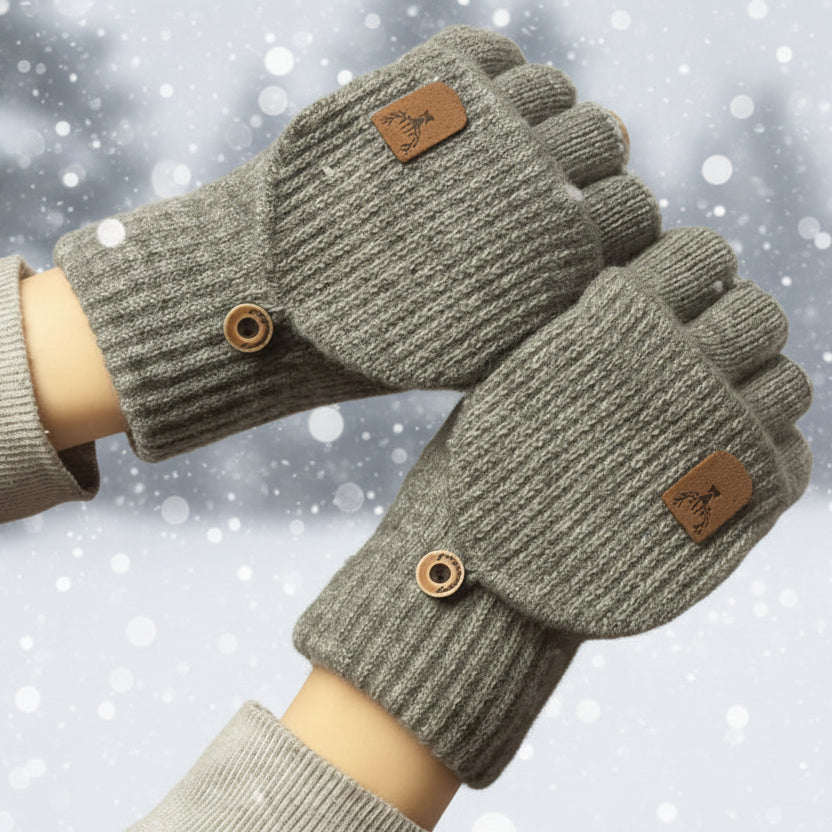 Unisex Knitted Fingerless Gloves - Winter Hand Warmers