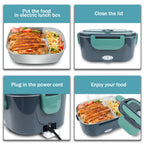 Electric Lunch Box Food Warmer - 1.5L Portable Heater for Car & Home