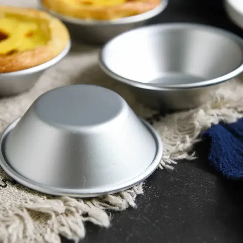 Portuguese Egg Tart Molds - 10-Pack Aluminum Baking Cups