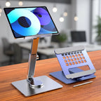 Aluminum Tablet Stand - 360° Rotating Adjustable Desk Holder for iPad & Tablets (4-14 Inch)