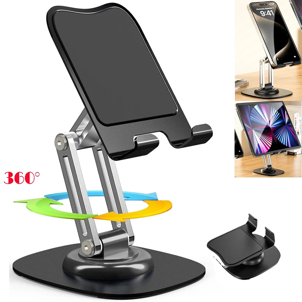 Universal Tablet & Phone Stand - 360° Adjustable Desk Mount with Detachable Arm