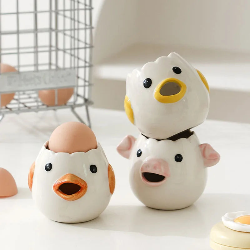 Ceramic Egg Separator - Cartoon Shaped Yolk & White Divider