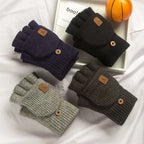 Unisex Knitted Fingerless Gloves - Winter Hand Warmers