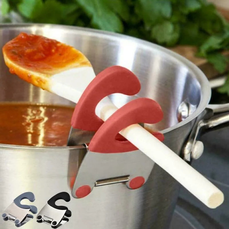Silicone Pot Spoon Clip - Heat-Resistant Utensil Holder