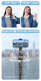 AI Tracking Selfie Stick Tripod with 360° Rotation & Bluetooth Remote - 5.4ft Extendable