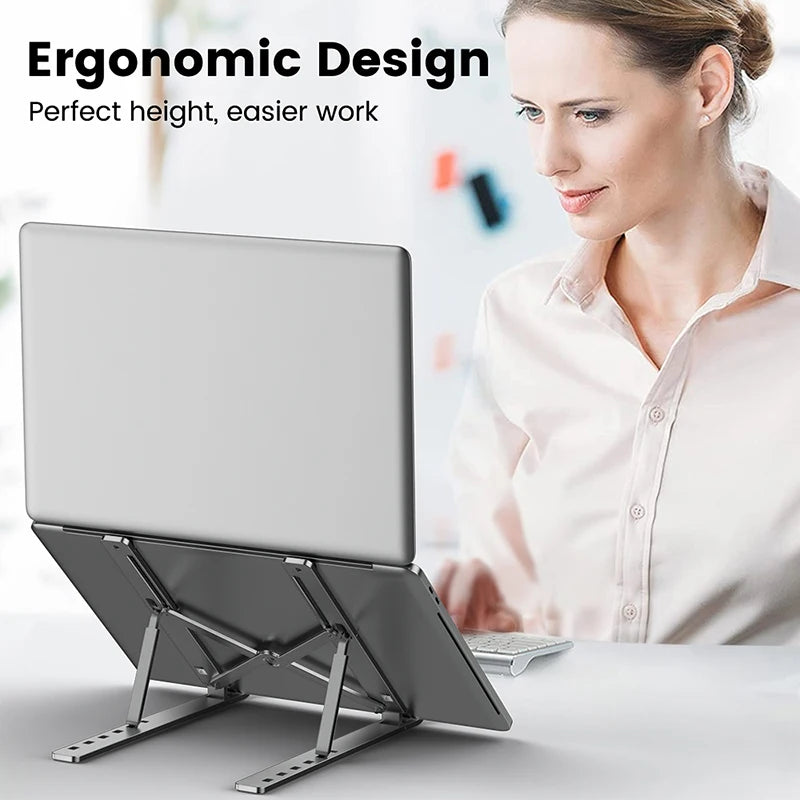 Aluminum Laptop Stand - Adjustable Ergonomic Riser