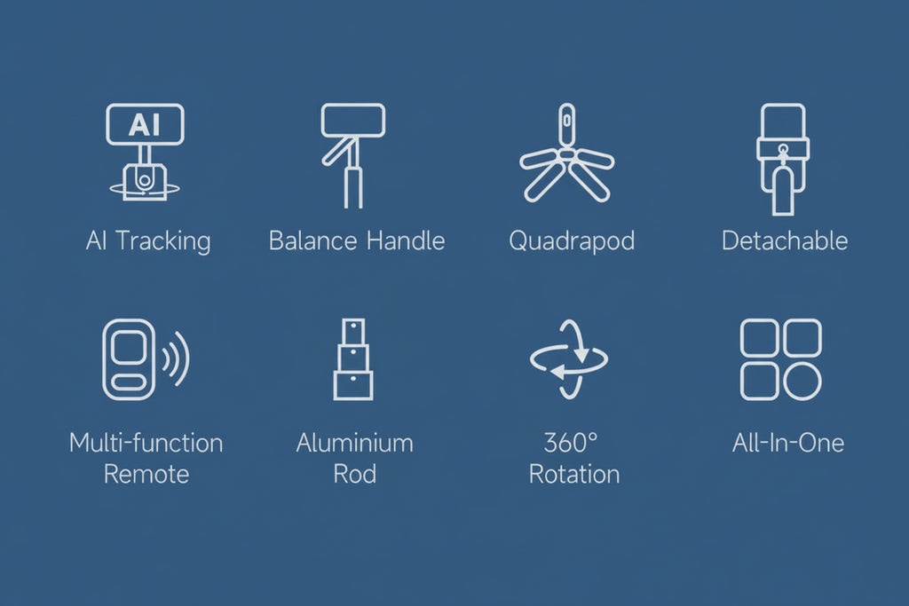 64-Inch Tripod Selfie Stick with 360° Auto-Rotation & Face Tracking - Bluetooth Remote