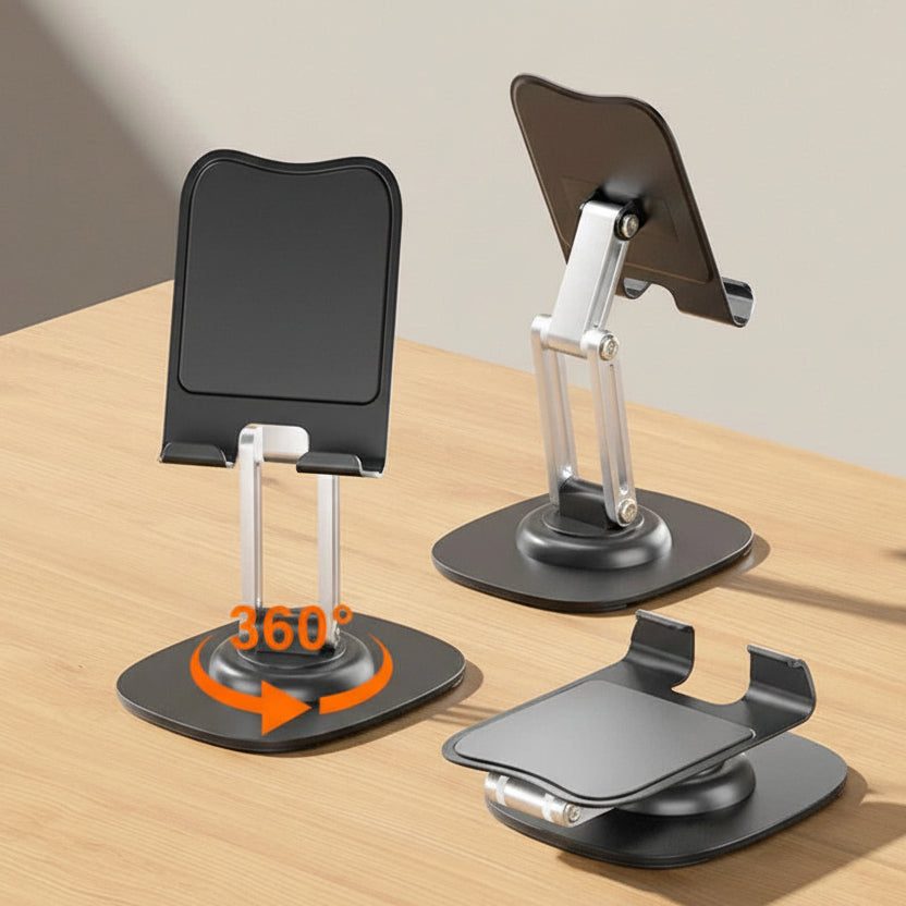 Universal Tablet & Phone Stand - 360° Adjustable Desk Mount with Detachable Arm