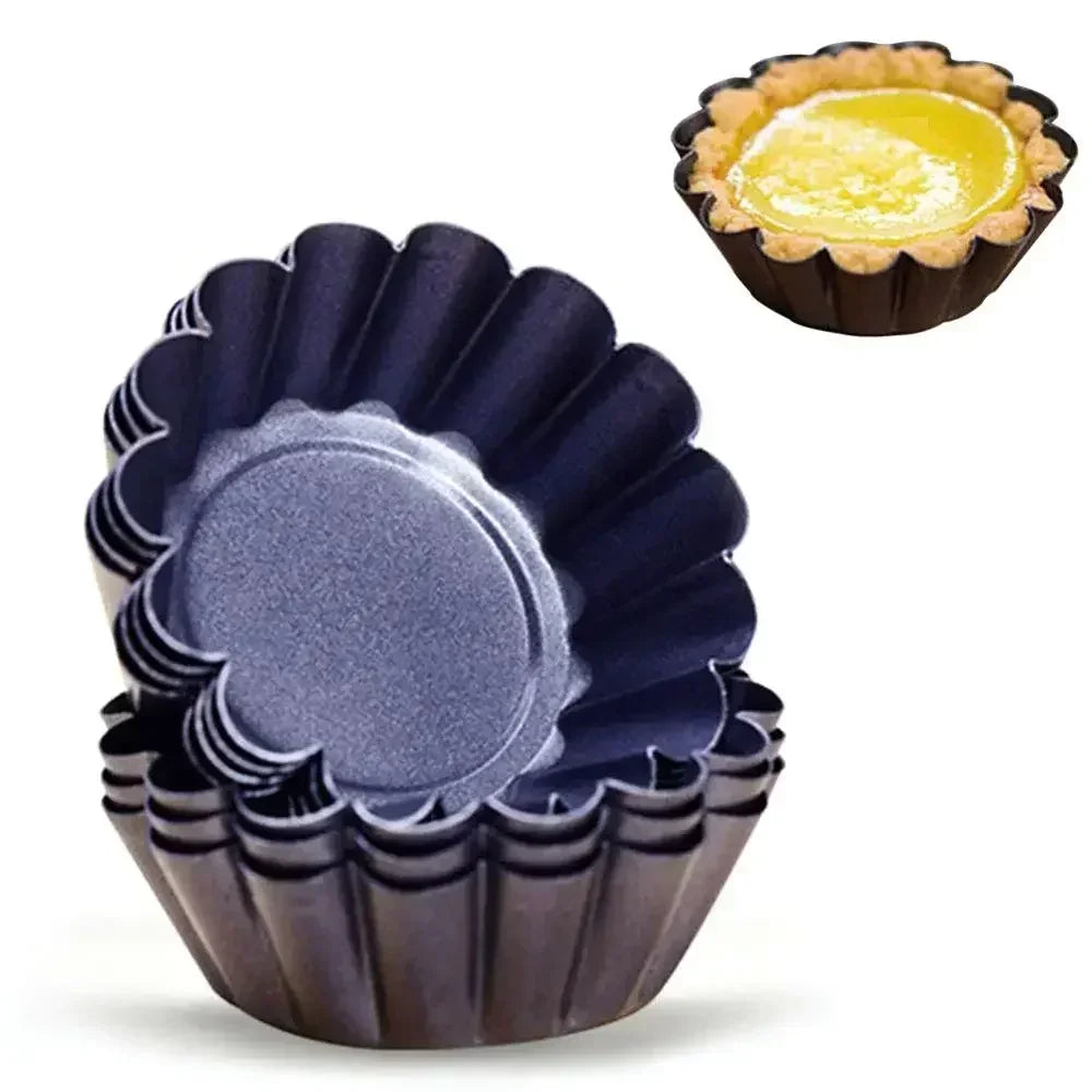 Portuguese Egg Tart Molds - 10-Pack Aluminum Baking Cups