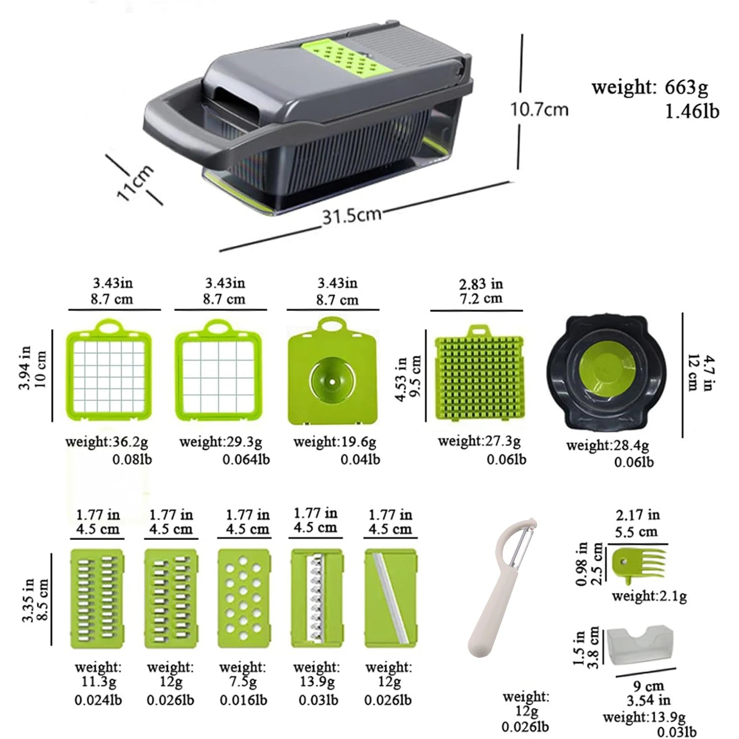 16-in-1 Professional Kitchen Chopper - Multifunctional Vegetable Slicer & Dicer