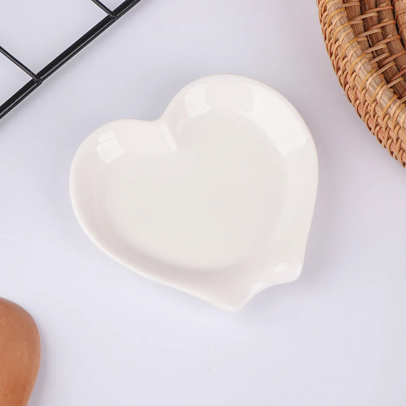 Ceramic Spoon Rest - Heart Shaped Kitchen Utensil Holder