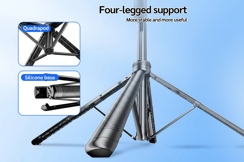 AI Tracking Selfie Stick Tripod with 360° Rotation & Bluetooth Remote - 5.4ft Extendable