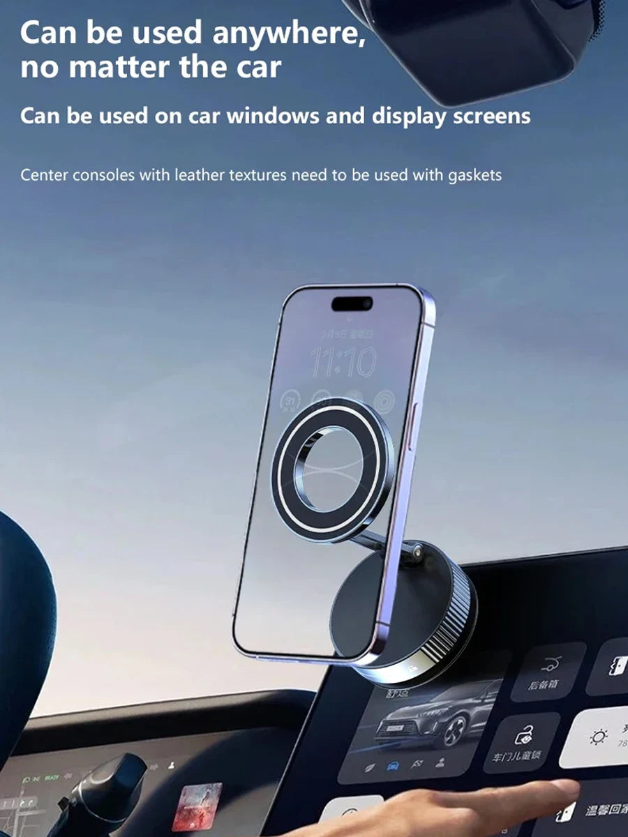 Magnetic Car Phone Mount - Suction Cup with Foldable Stand