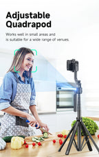 AI Tracking Selfie Stick Tripod with 360° Rotation & Bluetooth Remote - 5.4ft Extendable