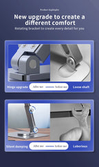 Aluminum Tablet Stand - 360° Rotating Adjustable Desk Holder for iPad & Tablets (4-14 Inch)