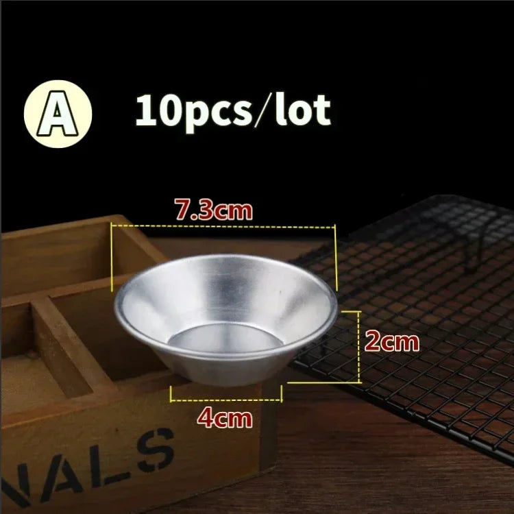 Portuguese Egg Tart Molds - 10-Pack Aluminum Baking Cups