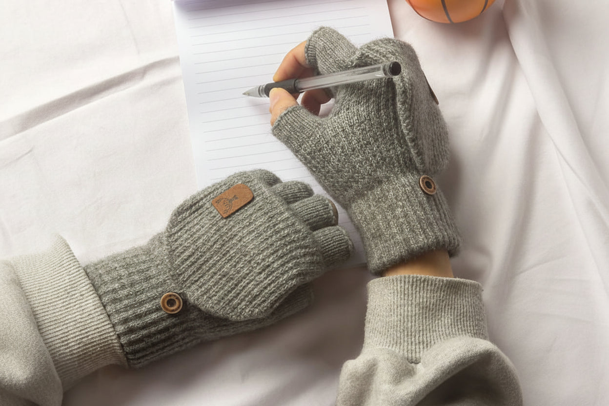 Unisex Knitted Fingerless Gloves - Winter Hand Warmers