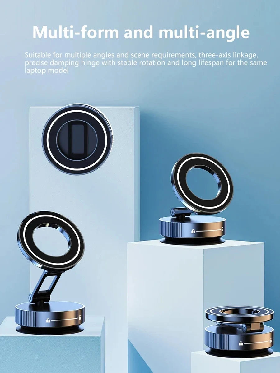 Magnetic Car Phone Mount - Suction Cup with Foldable Stand