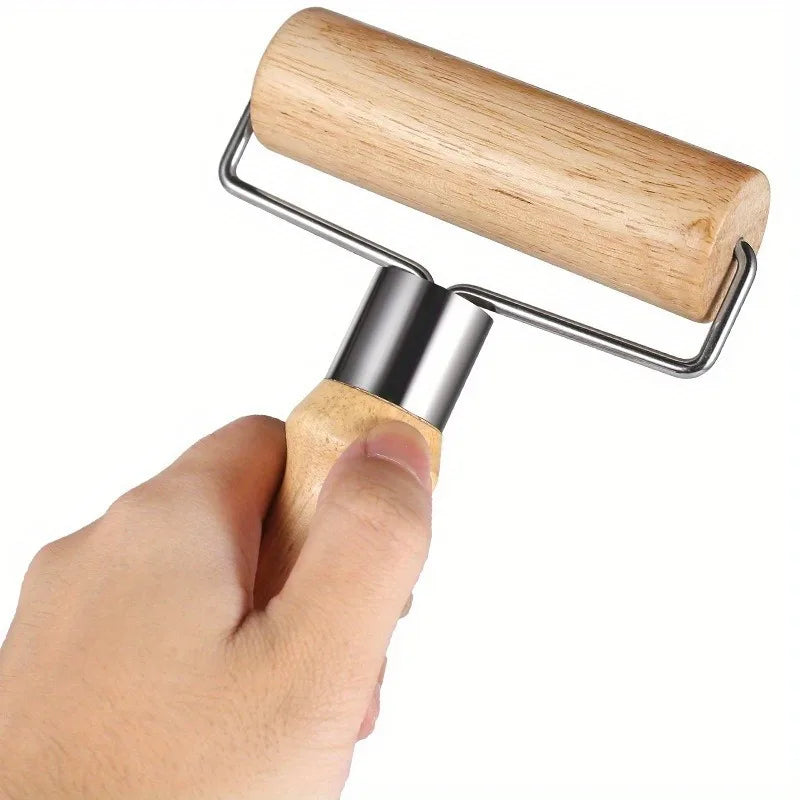 Wooden Rolling Pin - Single-Handle Dough Roller for Baking