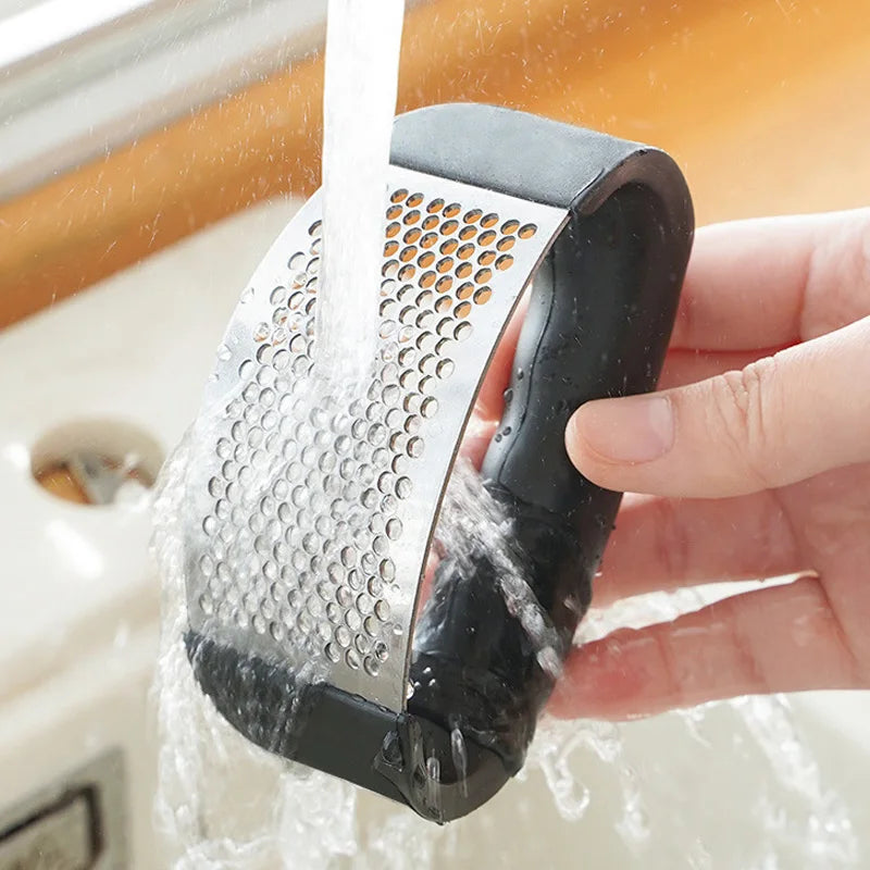 Stainless Steel Garlic Press - Easy One-Press Design