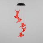 Solar Cardinal Wind Chime with LED Light - Outdoor Garden Decor